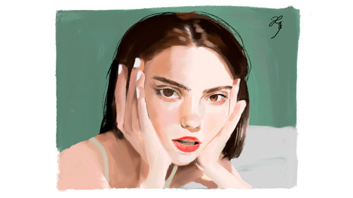 人物（女性）を描くデジタルイラストメイキング